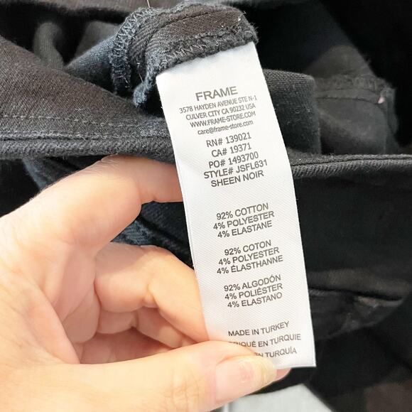 FRAME The Jet Set High Rise Flare Leg Pull On Jeans Black 0 - Picture 10 of 12